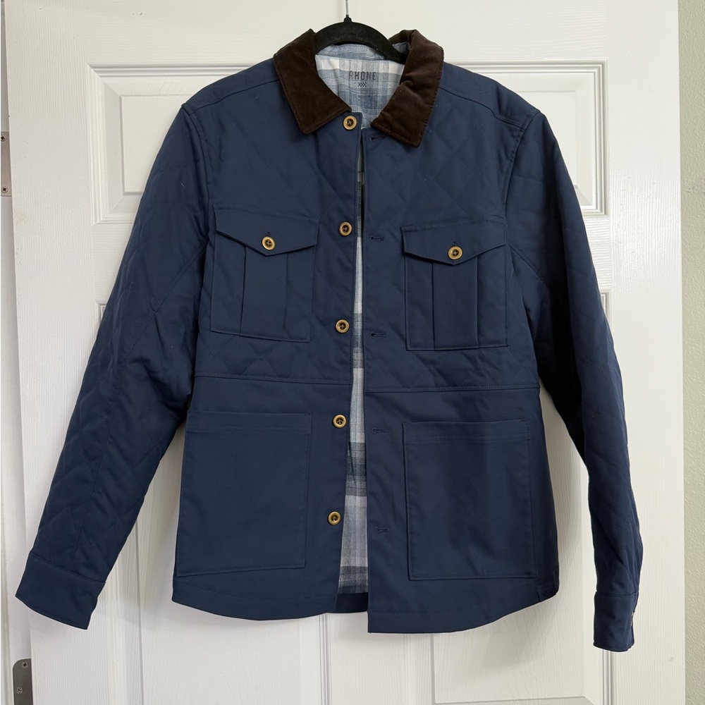 Rhode Rhone Commuter Quilted Shacket Corduroy Collar Barn Jacket | Medium